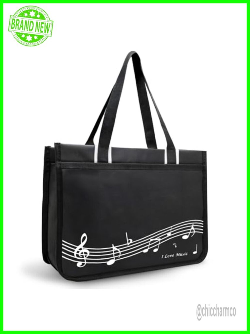 Waterproof Oxford Piano Music Book Tote Bag Zipper Closure